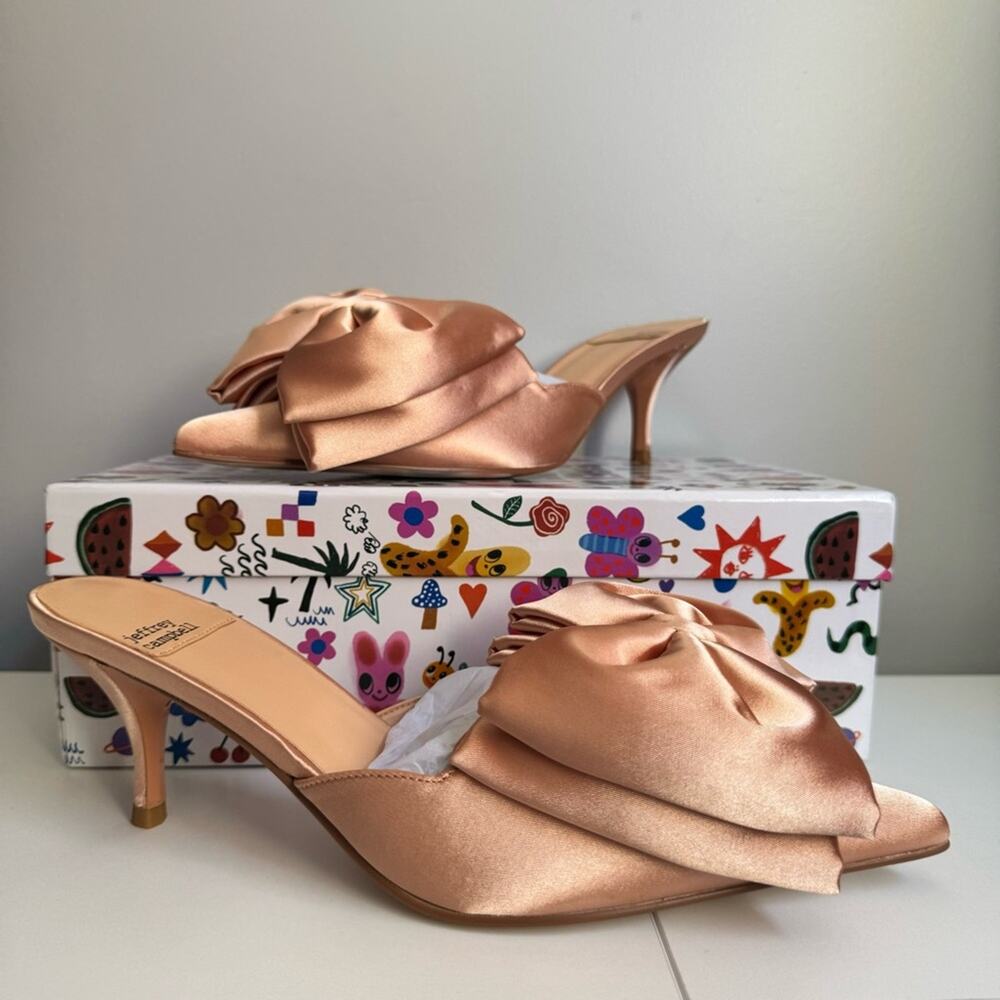 Jeffrey Campbell Satin Heels in Peach